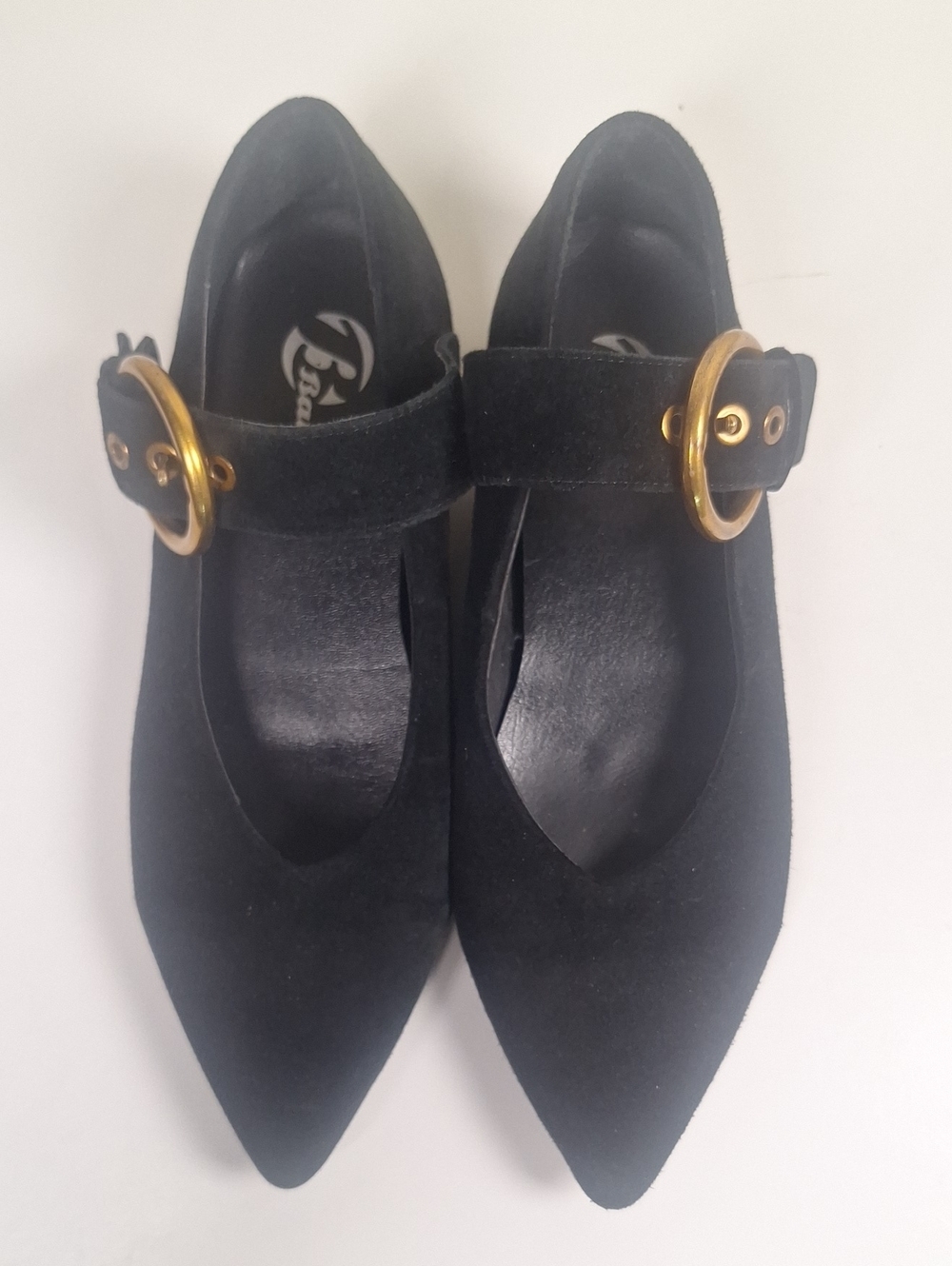 Bata Asian Market Black Suede Mary Jane Ballet Flats Size 6-230(1.5)Asian Sizing